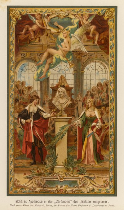 Moliérova hra Le Malade Imaginaire (barevná litografie) od European School