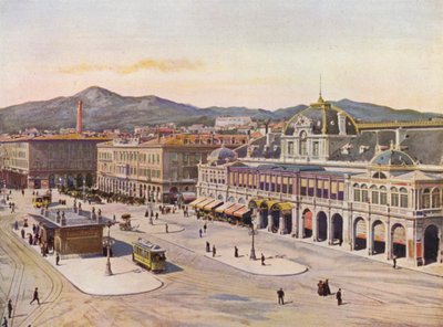 Nice, Place Massena (barevná litografie) od European School