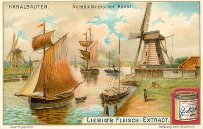Noordhollandsch Kanaal, Nizozemsko (chromolitograf) od European School