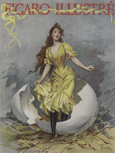 Velikonoční vajíčko. Obálka Le Figaro Illustre, duben 1893 (barevné lito) od European School