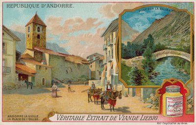 Old Church Square a most přes Rio Valira od European School