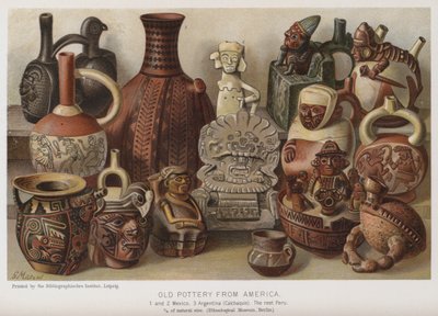 Stará keramika z Ameriky (chromolitho) od European School