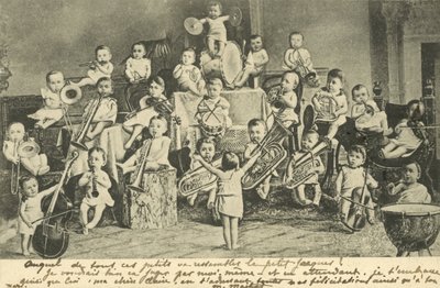 Orchestr miminek (litografie) od European School