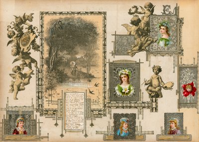 Stránka ze Sammelsurium, svazek IV (tištěný materiál) od European School