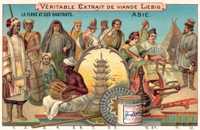 Národy Asie (chromolitho) od European School