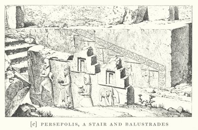 Persepolis, schodiště a zábradlí (litografie) od European School