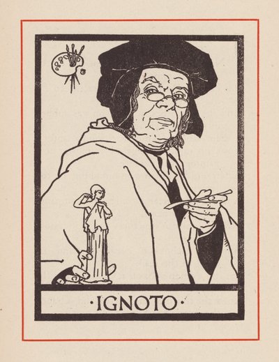 Portrét neznámého italského umělce (litografie) od European School