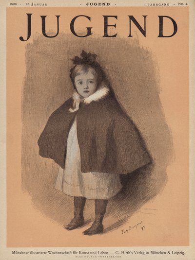 Portrét malé holčičky v plášti (barva litho) od European School