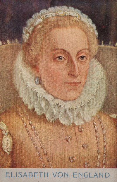Královna Alžběta I. (barevná litografie) od European School
