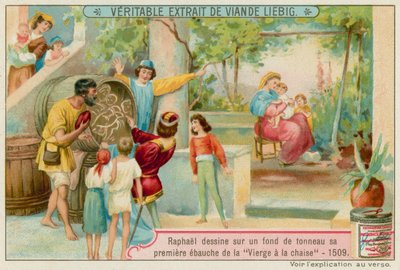 Raphael Sketches on a Barrel od European School