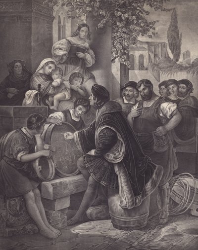 Raphael Sketching the Virgin and Child (litho) od European School