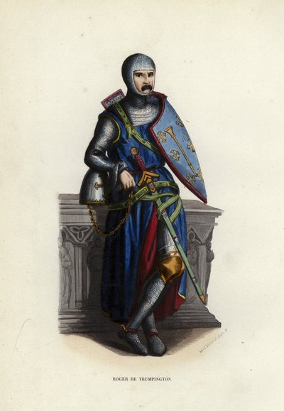 Roger De Trumpington (barevná rytina) od European School