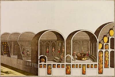 Římský lázeňský dům s podlahovým vytápěním (barevné rytí) od European School