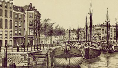 Rotterdam: The Geldersche Kade (litografie) od European School