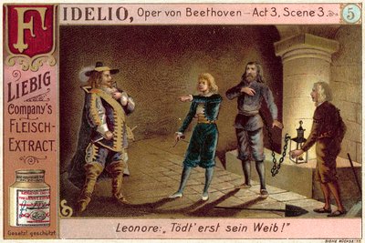 Scéna z Beethovenovy opery Fidelio (chromolitho) od European School