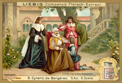 Scéna z Cyrano de Bergerac (chromolitho) od European School