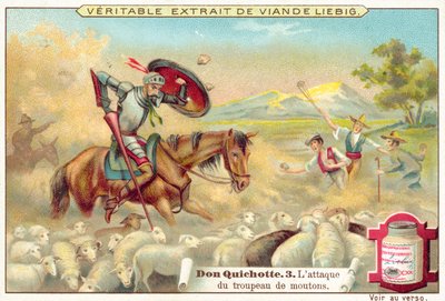 Scéna z Dona Quijota (chromolitho) od European School
