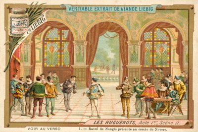 Scéna z opery Giacoma Meyerbeera Les Huguenots (chromolitho) od European School