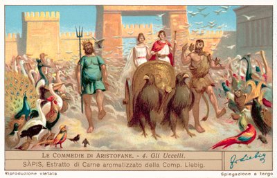Scéna z The Birds (chromolitho) od European School
