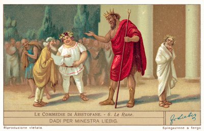 Scéna z The Frogs (chromolitho) od European School