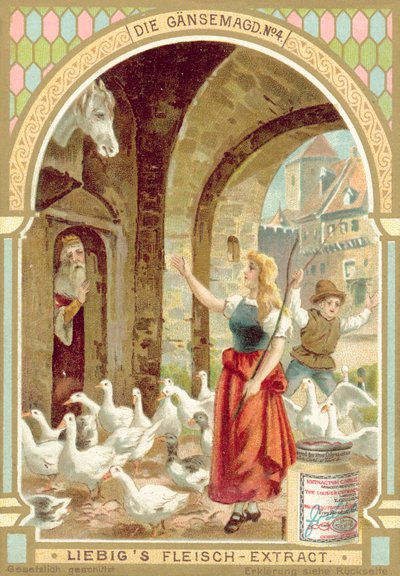 Scéna z pohádky bratří Grimmů Husí dívka (chromolitho) od European School