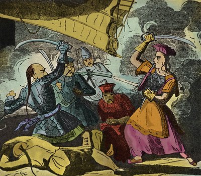 Shing Shi nebo Ching Shih (zemřel 1844). Čínská pirátka z 19. století. Velela skutečné flotile, se kterou porazila admirála Kwo Langa. od European School