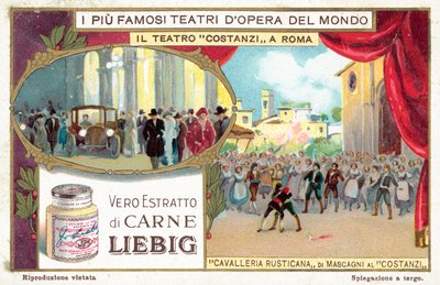 Teatro Costanzi, Řím (chromolitho) od European School