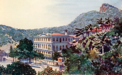 Hotel International, Santa Thereza, Rio de Janeiro (barevná litografie) od European School