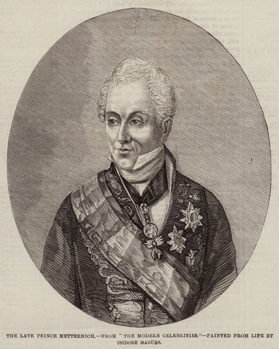 Zesnulý princ Metternich (rytina) od European School