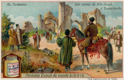 Ruiny mešity Bibi-Khanym v Samarkandu v Uzbekistánu od European School