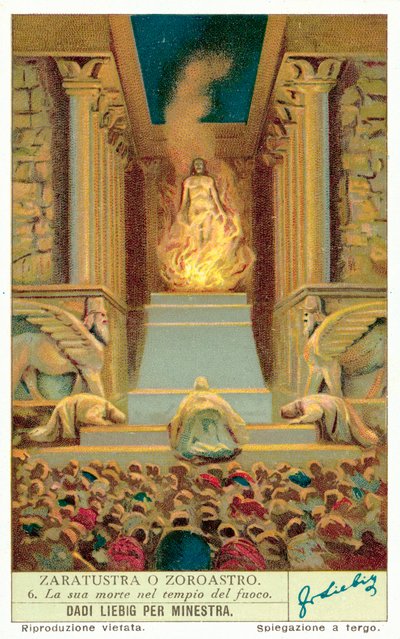 Smrt Zoroastra v chrámu ohně (chromolitho) od European School
