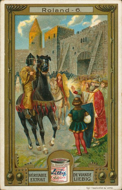 Příběh Rolanda, Liebigova karta, počátek 20. století (chromo) od European School