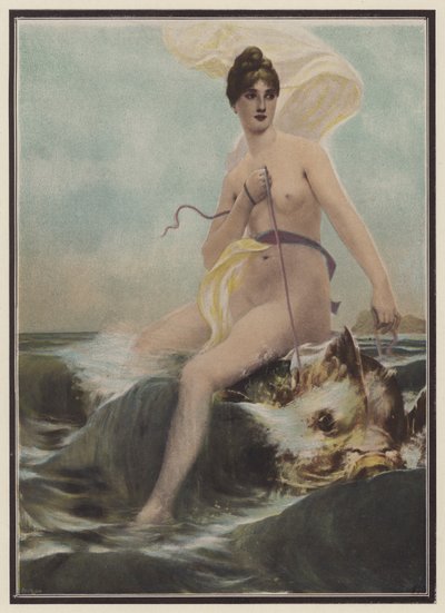 Thetis, mořská nymfa z řecké mytologie (barevná litografie) od European School