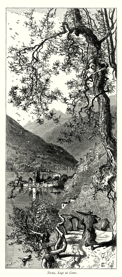 Torno, jezero Como (rytina) od European School