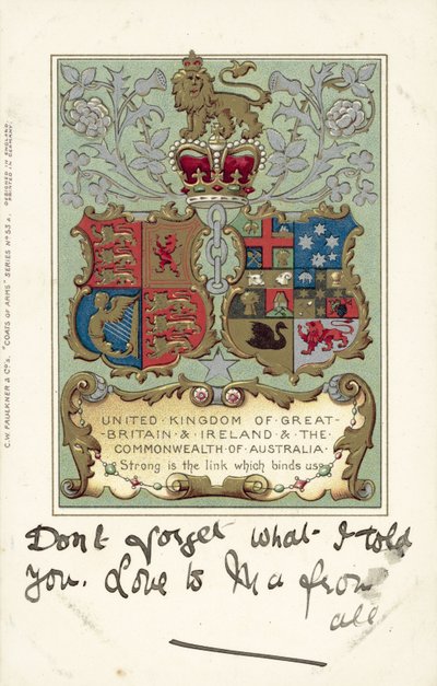 Spojené království Velké Británie a Irska a Australské společenství (barevná litografie) od European School