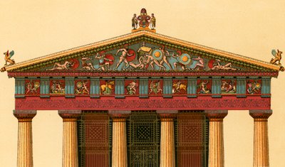 Západní průčelí chrámu Athény, v Aegina od European School