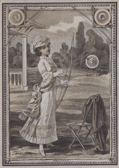 Žena, která dělá lukostřelbu (litho) od European School