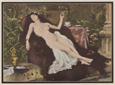 Žena kouří po koupeli (barva litho) od European School