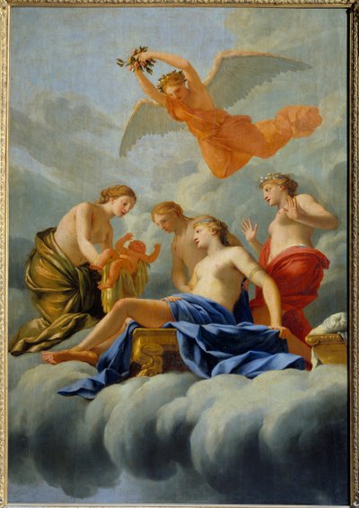 Zrozením Lásky Venuše se zrodí Amor. Obraz z dílny Eustache Le Sueur (1617-1655) 17. století Sun. 1,82x1,25 m . od Eustache (studio of) Le Sueur
