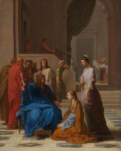 Kristus v domě Marty od Eustache Le Sueur