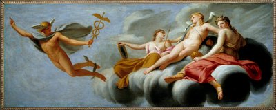 Cupid nařídí Merkurovi, aby oznámil svou moc vesmíru Hermes ztratil svůj atribut. Obraz Eustache Le Sueur (1617-1655) 1646 Ne. 1x2,5m. od Eustache Le Sueur