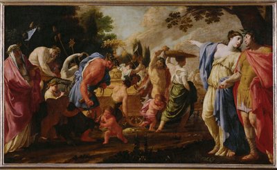 Poliphile assiste au triomphe de Bacchus - Poliphilo watches the triumphus of Bacchus ... (malba na plátně) od Eustache Le Sueur