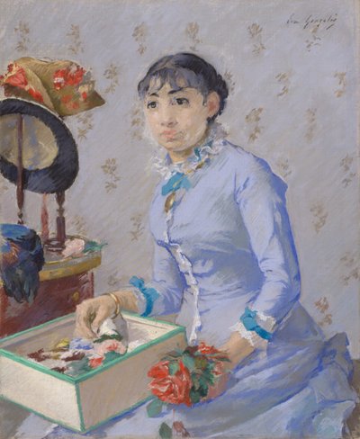 The Milliner, kolem roku 1877 od Eva Gonzalès