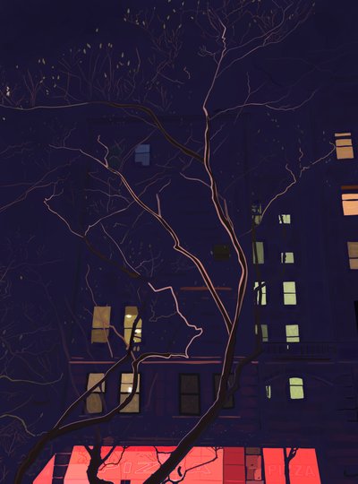 Za úsvitu, Brooklyn (digitální umění) od Evan Sklar