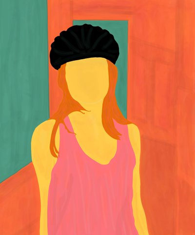 Ava s cyklistickou přilbou, Brooklyn (digitální umění) od Evan Sklar