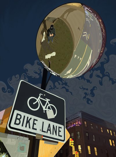 Značka cyklistického pruhu, Prospect Park (digitální umění) od Evan Sklar