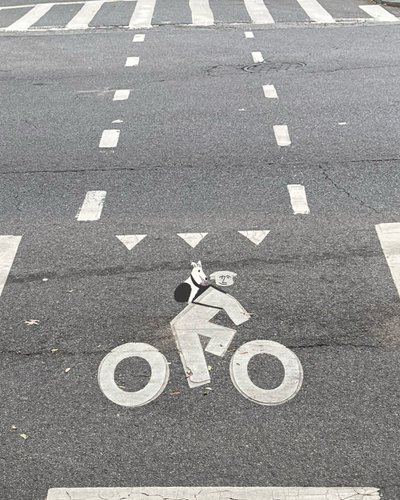 Značení cyklistických pruhů na ulici (digitální umění) od Evan Sklar