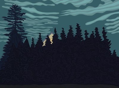 Dům a živý plot (digitální umění) od Evan Sklar