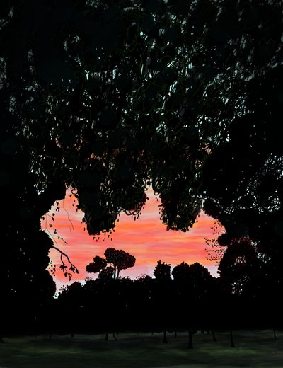 První říjnové světlo, Prospect Park na 9. ulici, Brooklyn (digitální umění) od Evan Sklar