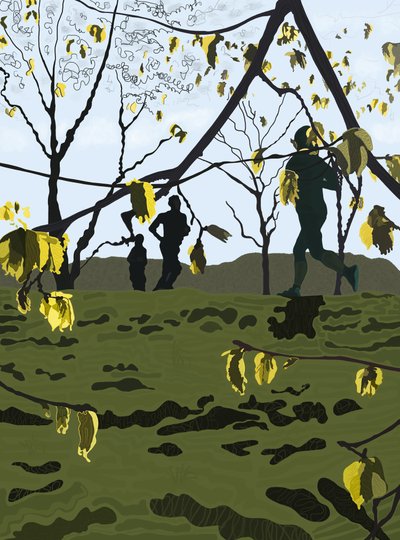 Běžci, Prospect Park (digitální umění) od Evan Sklar